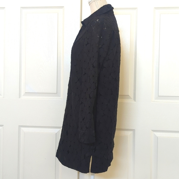 Diane Von Furstenberg Black Floral Long sleeve Tunic dress - Picture 3 of 7